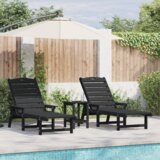 vidaXL Ležaljke 2 kom crna 162x53x98,5 cm HDPE | shoptok.hr