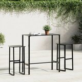  Barski stol crni 100 x 50 x 110 cm od čelika obloženog prahom | shoptok.hr