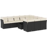  11-dijelni set vrtnih sofa od poliratana s jastucima crni | shoptok.hr