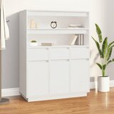 vidaXL Visoka omara bela 89x40x116,5 cm trdna borovina Cene