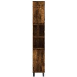 vidaXL Kopalniška omarica dimljeni hrast 30x30x190 cm inženirski les | Shoptok.si
