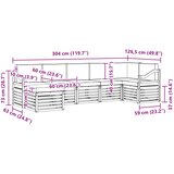 Set vanjskih sofa 7 kom. Bijela i svjetlosiva 304 x 126,5 x 73 cm | Shoptok.si