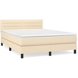 Krevet s oprugama i madracem krem 140x200 cm od tkanine | Eponuda.com