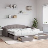  Izvlečna dnevna postelja s predali taupe 100x200 cm blago, (20938073) Cene