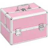 vidaXL Kovček za ličila 22x30x21 cm roza aluminij