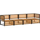  4-dijelni set vrtnih sofa s jastucima masivno bagremovo drvo Smeđa | Shoptok.si