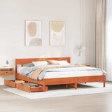 Maison Chic Posteljni okvir - Dvoposteljna postelja - Zakonska postelja brez vzmetnice vošč. rjav 180x200 cm borovina-J4561, (21770413) | Shoptok.si