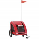 Prikolica za bicikl za ljubimce crvena od tkanine i željeza | shoptok.hr
