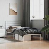  Metalni okvir za krevet s uzglavljem bijeli 80x200 cm | shoptok.hr