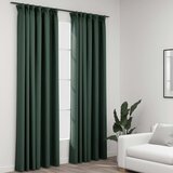 vidaXL Zavjese za zamračivanje s kukama 2 kom zelene 140 x 245 cm | shoptok.hr
