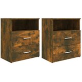 vidaXL Nočna omarica 2 kosa dimljeni hrast 50x32x60 cm Cene