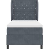 vidaXL Krevet s oprugama i madracem Tamno sivi 90x190 cm Baršun | shoptok.hr