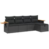  5-dijelna vrtna garnitura od poliratana s jastucima crna 61.5 x 62 x 69 cm | shoptok.hr