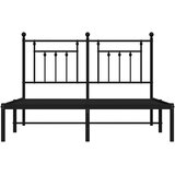  Metalni okvir za krevet s uzglavljem crni 140x190 cm | shoptok.hr