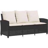  Vrtna sofa 3-sjed s jastucima i stolom od crnog poliratana | shoptok.hr