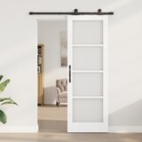 vidaXL Drsna vrata s kompletom opreme 'ORKDAL'Bela 73.5x211 cm, Notranja vrata s steklom 'ORKDAL'Bela 73.5x211x4 cm | Shoptok.si