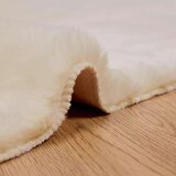  Faux Rabbit Fur Rug Krema 80 x 250 cm Poliester | shoptok.hr