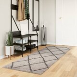 vidaXL Košata preproga moderna bež in antracit 80x250 cm | Shoptok.si