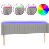 vidaXL LED posteljno vzglavje svetlo sivo 203x16x78/88 cm blago, (20932846) Cene