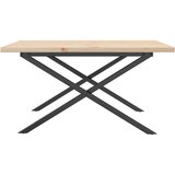  Stolić za kavu X-oblika 90x90x45,5 cm od borovine i čelik | shoptok.hr