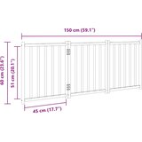  Vrata za pse sklopiva 3 panela 150 cm masivna jelovina | shoptok.hr