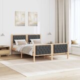  Krevetna konstrukcija s uzglavljem Tamno siva 150 x 200 cm | shoptok.hr