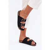 Boto Women's Sandals With Golden Buckles And Stitching Black Lunera | Shoptok.si