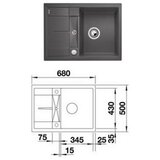 Blanco sudoper METRA 45 S Compact SILGRANIT SIVI KAMEN, s dalj. upr. | shoptok.hr