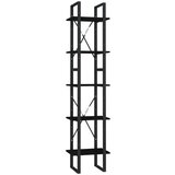vidaXL ormarić za knjige s 5 razina crni 40 x 30 x 175 cm od borovine | shoptok.hr