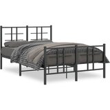 Furnova Kovinski posteljni okvir z vzglavjem in vznožjem črn 120x200 cm, (21937035) | Shoptok.si