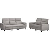  Set sofe 2 pcs Oblačnosiva Tkanina - Siva tkanina oblak 2-sjedalna (140 cm) + 3-sjedalna | shoptok.hr