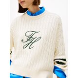 Tommy Hilfiger Pulover svijetlobež / smaragdno zelena | shoptok.hr