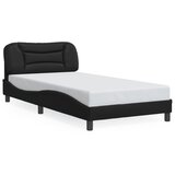 Maison Chic Posteljni okvir - Enojna postelja - Postelja za odrasle z vzglavjem črn 100x200 cm umetno usnje-J9399, (21764143) Cene