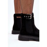 Boto Suede Ankle Boots On Massive Sole Black Ozaro | ePonuda.com