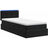  LED krevet za pohranu s madracem Crna 90 x 190 cm Baršun | shoptok.hr