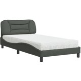  The Living Store Postelja z vzmetnico temno siva 100x200 cm blago - Postelja, (21497592) | Shoptok.si