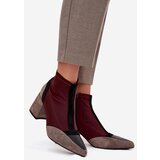 Boto Women's ankle boots with chunky heel zip Bordeaux Delvane | Shoptok.si