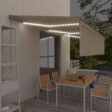 Tenda na ručno uvlačenje s roletom i LED svjetlima 6 x 3 m krem Cijene