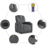  Električni masažni naslonjač od umjetne kože sivi | shoptok.hr