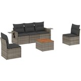  The Living Store Vrtna sedežna garnitura 6-delna z blazinami siv poli ratan - Vrtna Sedežna Garniture, (21462137) | Shoptok.si