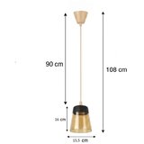 Brilagi LED luster R GLASS 1xE27/60W/230V Ø 15,5 cm bež/kou bež/crna | Eponuda.com