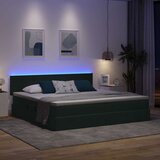 LED krevet za pohranu s madracem Tamnozelena 200 x 200 cm | shoptok.hr