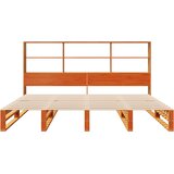 Krevet s regalom za knjige bez madraca 200x200 cm masivno drvo | shoptok.hr