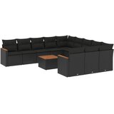  12-dijelni set vrtnih sofa od poliratana s jastucima crni | shoptok.hr
