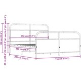  Metalni okvir kreveta bez madraca boja hrasta sonome 150x200 cm | Eponuda.com