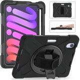 NIKCORP Ovitek za iPad Mini 6 8.3'' s 360° vrtljivim stojalom, ročajem in mestom za pisalo, odporen na udarce, črne barve, (5000139174) | Shoptok.si