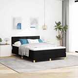 vidaXL Box Spring Krevet s Madracem & LED Crni 140x200 cm Tkanina | shoptok.hr