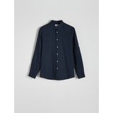 Reserved - Regular fit košulja s mješavinom lana - mornarsko plava | shoptok.hr