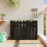 vidaXL Vrtna visoka greda z ograjico bela 100x50x70 cm trdna borovina Cene