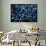  Slika - Abstract Ornaments Dark Blue Victorian Leaves 60x40 U prirodnom drvenom okviru | shoptok.hr
